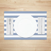 Aperturee - Simple Blue White Stripe Dining Set Of 4 Placemats